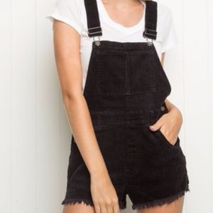 Brandy Melville Black Corduroy Overalls